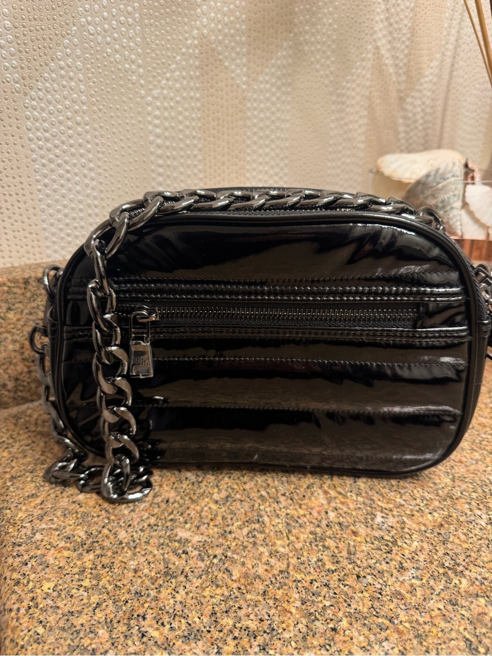 Think Rolyn Black Quilted Patent Bag Chain Strap - Women - Picture 2 of 4